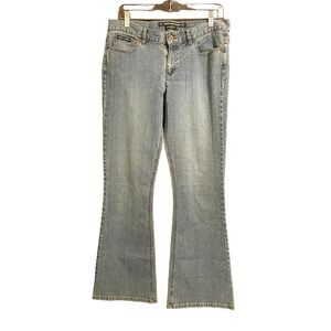 DKNY Jeans Women Greenwich Flared Leg Sz 10 Blue Cotton Blend Y2K Cowgirl‎ Retro